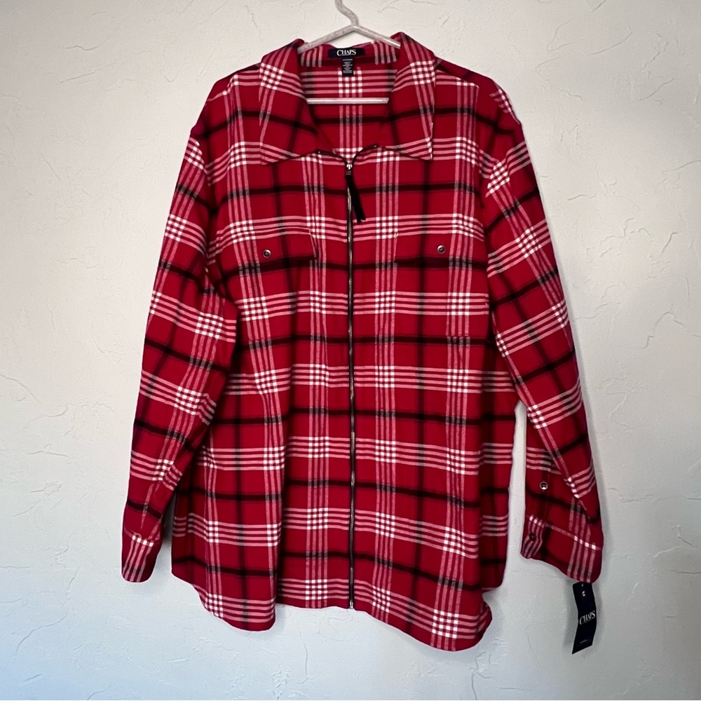 Chaps plaid shacket